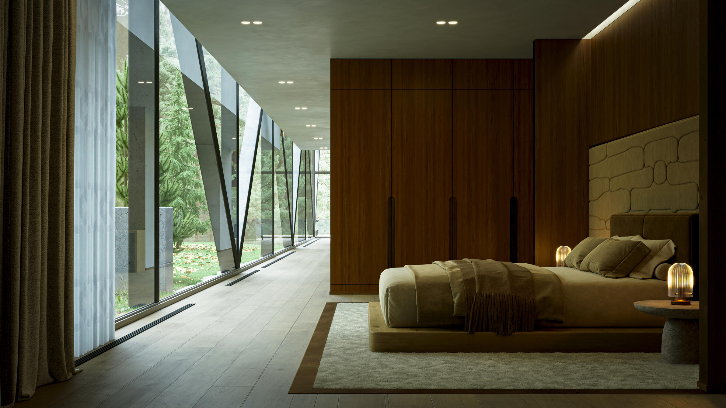 Forest house bedroom