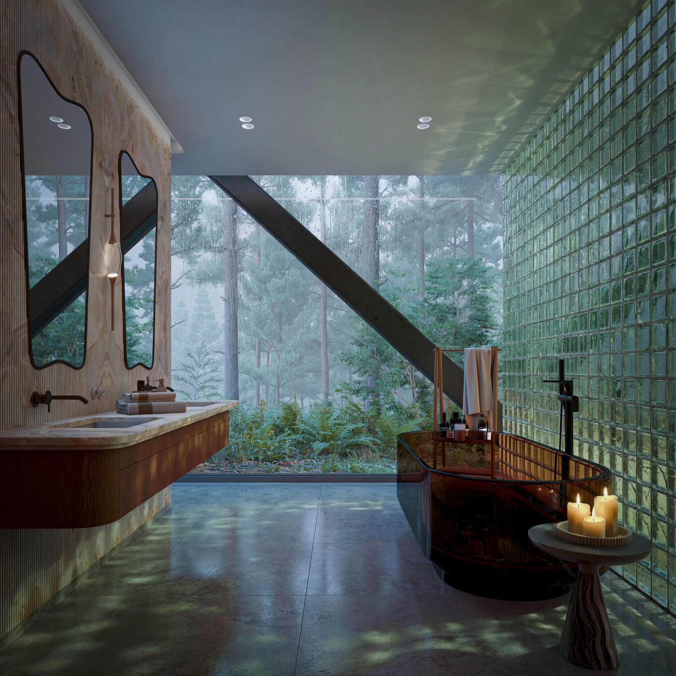 Forest house bathroom